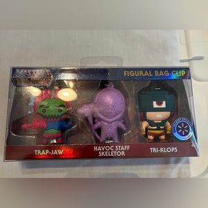 MASTERS OF THE UNIVERSE FIGURAL BAG CLIP WALMART EXCLUSIVE 3 PACK New